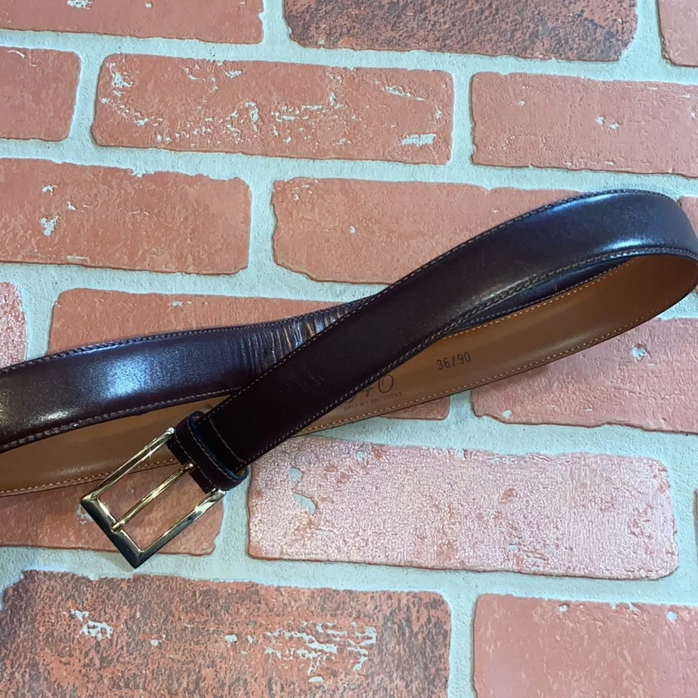Mens Brooks brothers brown leather belt
